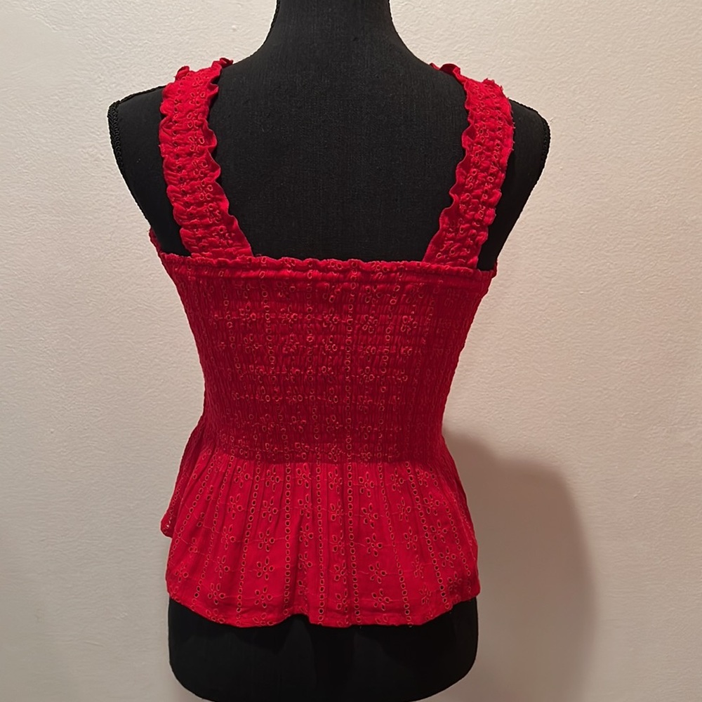 Hollister Red Ruffle Strap Tanktop - Picture 4 of 5